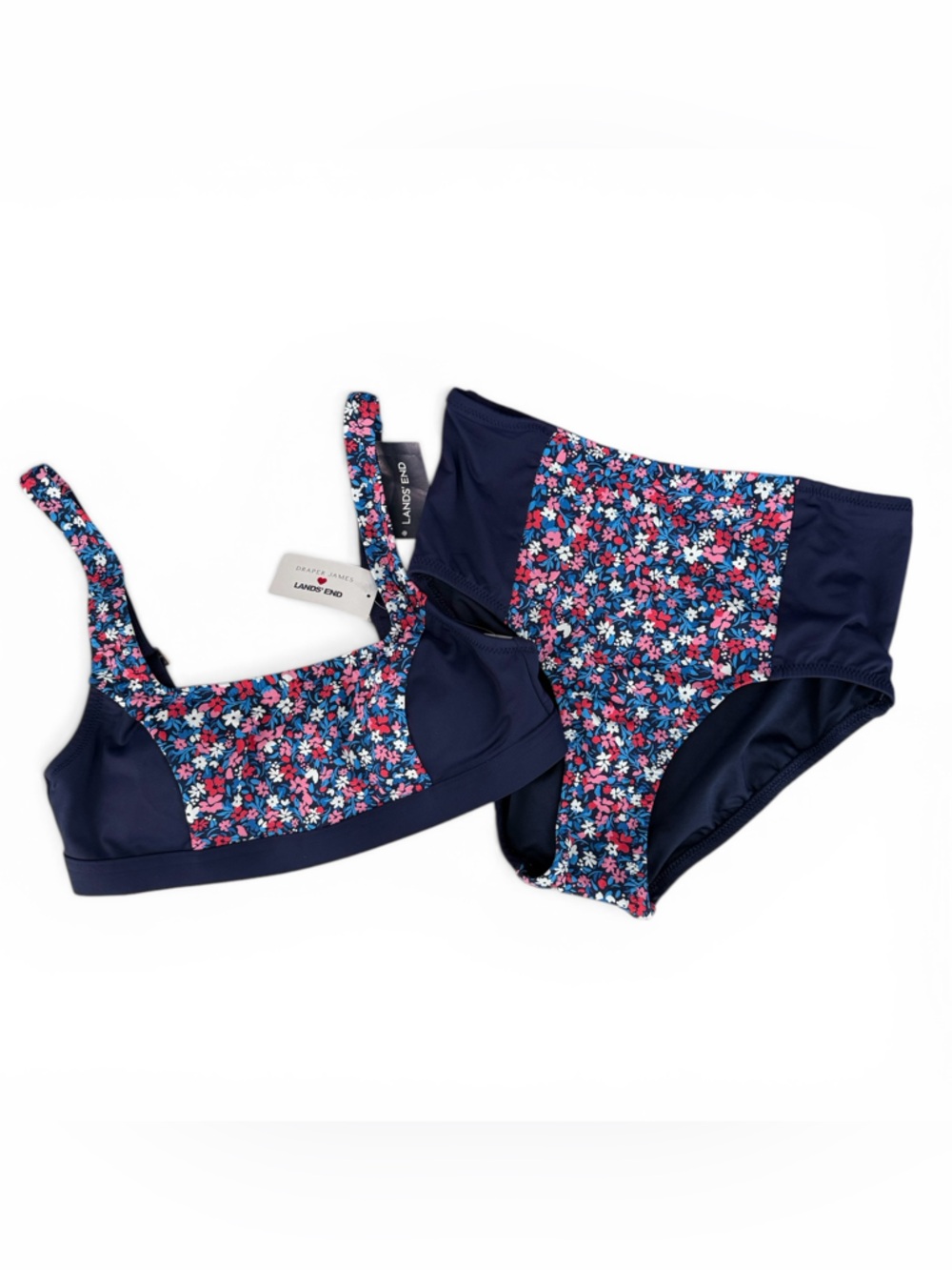 Draper James x Lands’ End Floral Bikini Set Size 4 NWT